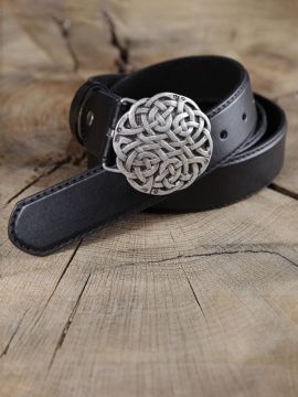 Ledergürtel Keltischer Knoten schwarz