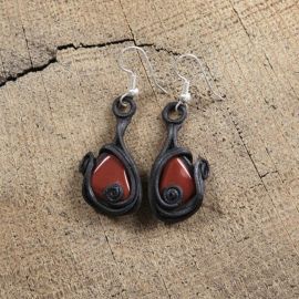 Ohrringe mit Jaspis (rot)