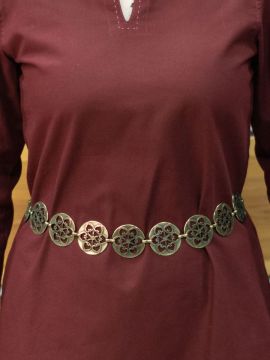 Kettengürtel mit Ornamentmuster altmessing