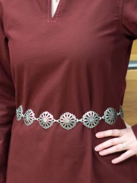Kettengürtel mit gotischen Ornamenten altsilber