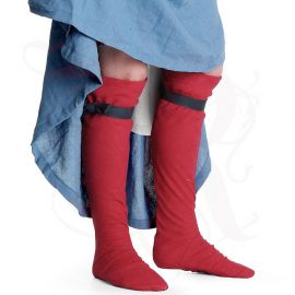 Mittelalterliche Damen-Kniestrümpfe rot