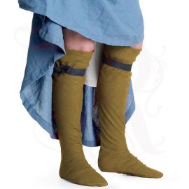 Mittelalterliche Damen-Kniestrümpfe sand