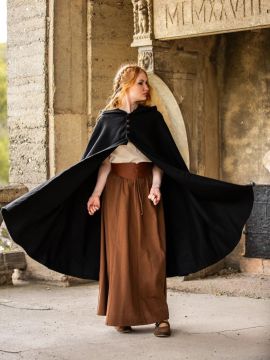 Cape mit Metallknöpfen schwarz