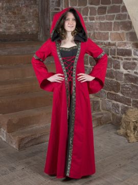 Mittelalterkleid Brida rot-schwarz