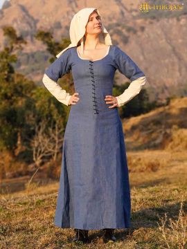 Cotehardie aus Leinen blau
