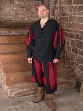 Landsknechthemd mit Hose schwarz-rot | XXXL | XXXL