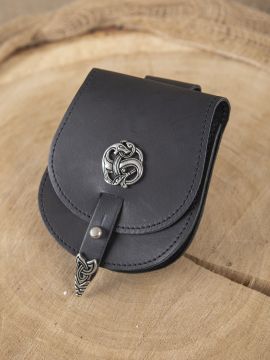 kleine Wikingertasche "Drache" schwarz