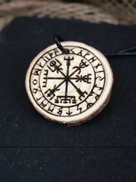 Holz-Anhänger "Vegvisir" ohne Band