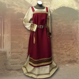 Set Wikingerkleid Runhild - weinrot