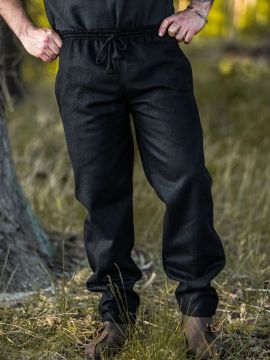 Mittelalterhose aus Wolle schwarz L | 
