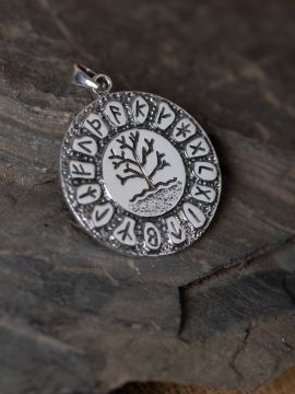 Silberanhänger Lebensbaum mit Runen