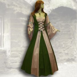 Kleid Sybille olivgrün-beige