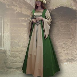Kleid Sylvia olivgrün-beige