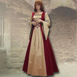 Kleid Sylvia rot-beige