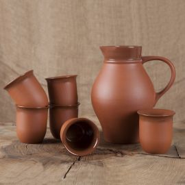 Set Tonkrug mit Bechern
