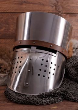 Kreuzfahrer-Topfhelm ca. 1180, 2mm Stahl