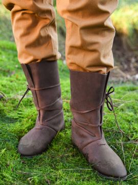 Wikingerstiefel mit Schnürung braun