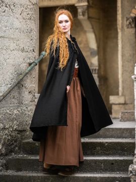 Cape mit langen Knöpfen schwarz