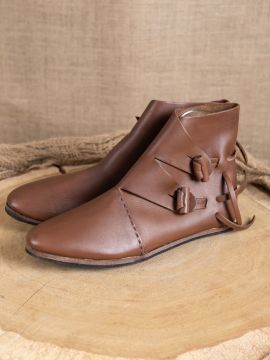 Wikingerschuhe Jorvik mit Gummisohle dunkelbraun