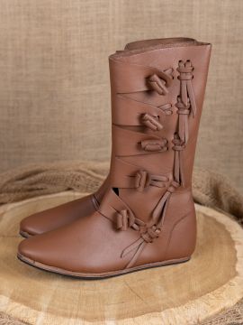 Wikingerstiefel Jorvik mit Gummisohle braun