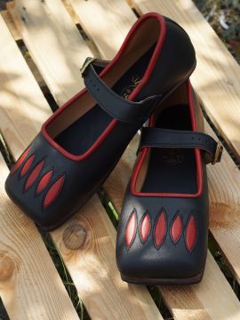 Kuhmaulschuhe Caspar schwarz-rot