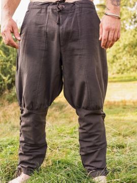 Hose mit Beinschnürung braun M