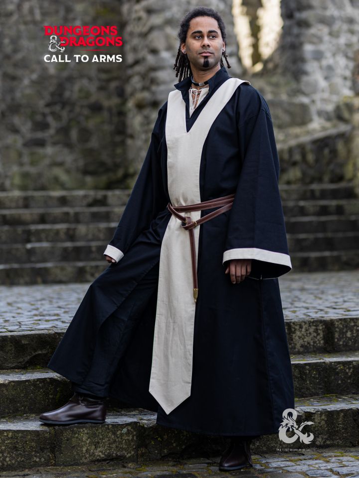 D&D Magier Robe schwarz-natur M