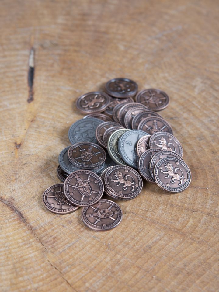 LARP-Münzen König mit Lederbeutel