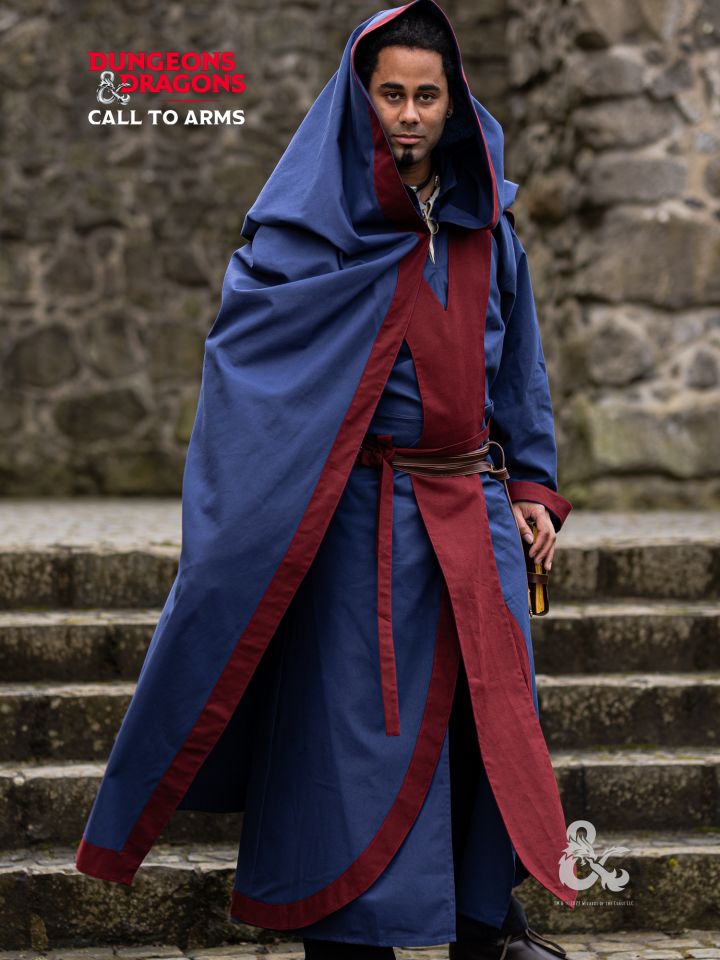 D&D Magier Umhang dunkelblau-bordeaux