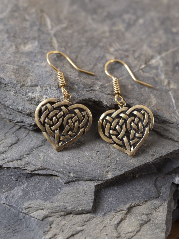 Ohrringe keltisches Herz bronze