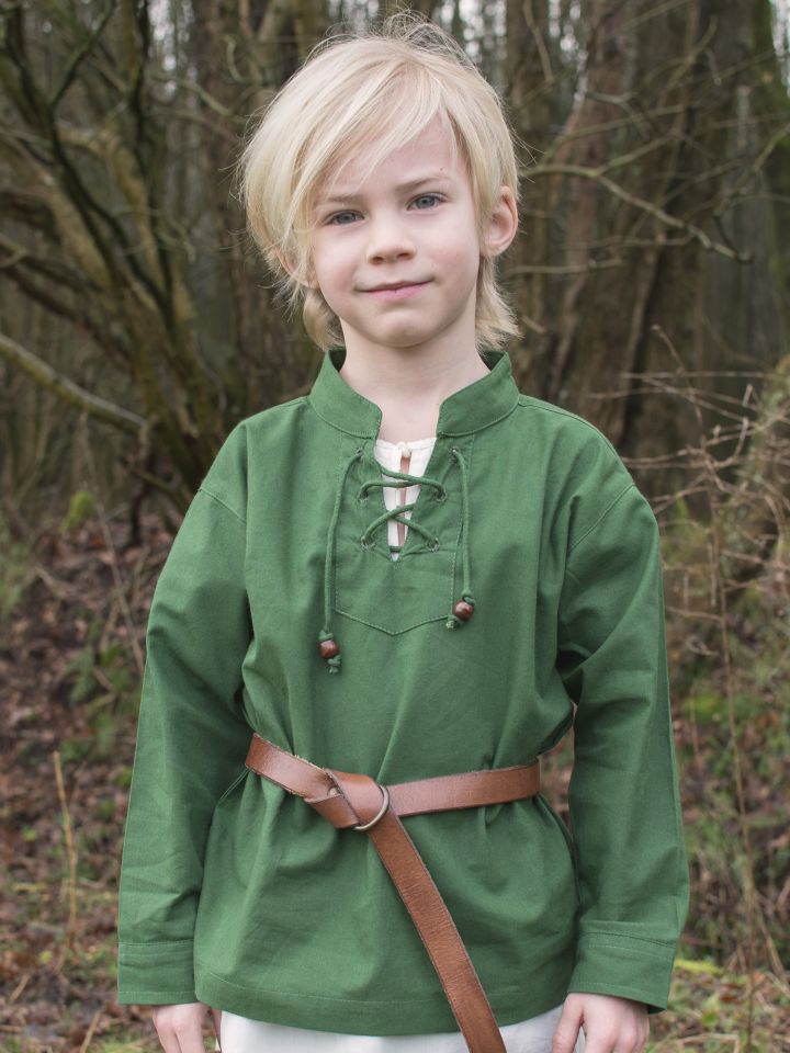 Kinder Mittelalterhemd grün 164