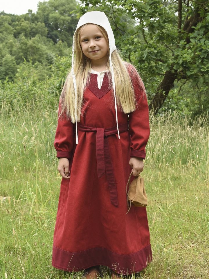 Wikingerkleid für Kinder rot/weinrot 164