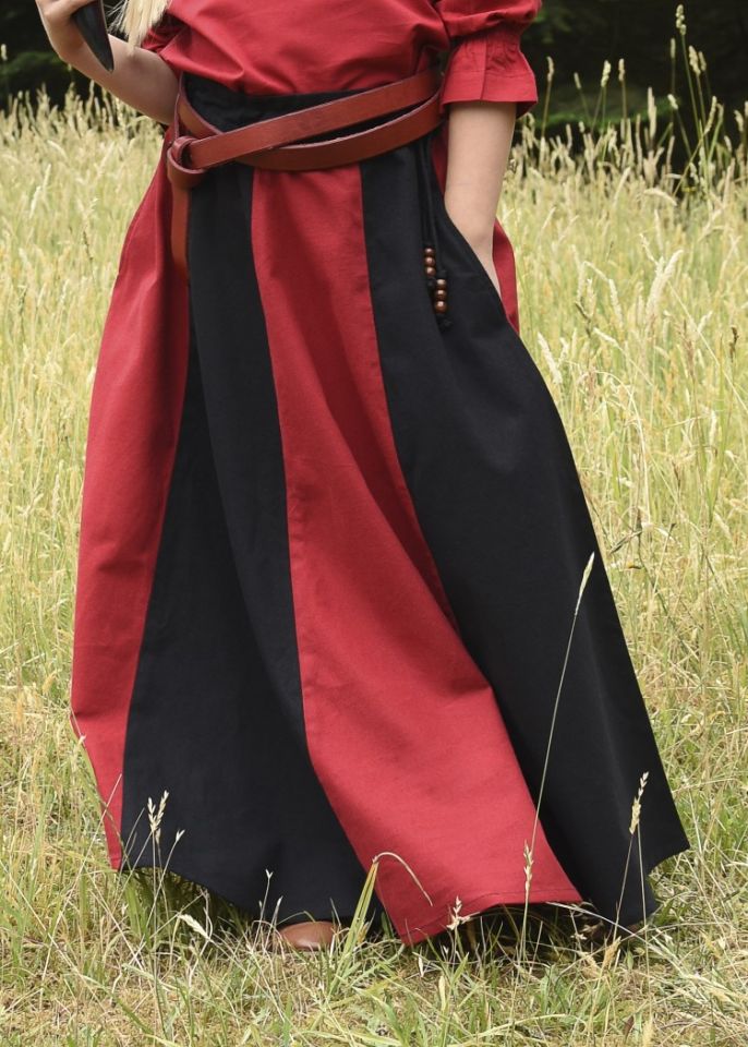 Mädchenrock für Mittelalter rot-schwarz 110