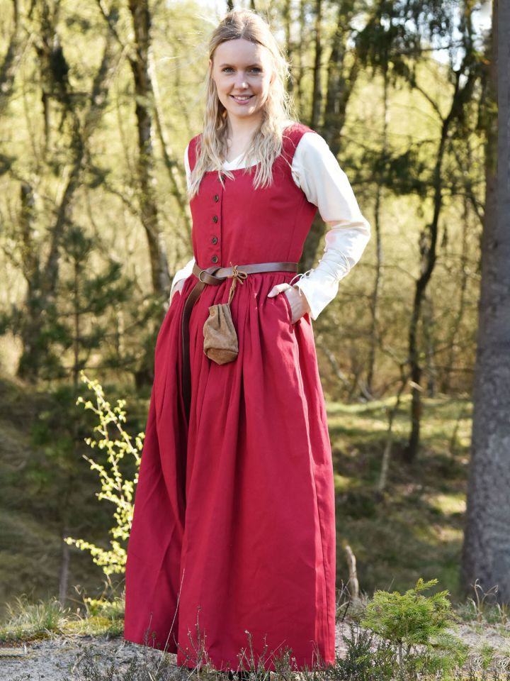 Ärmelloses Mittelalterkleid Lene rot XL