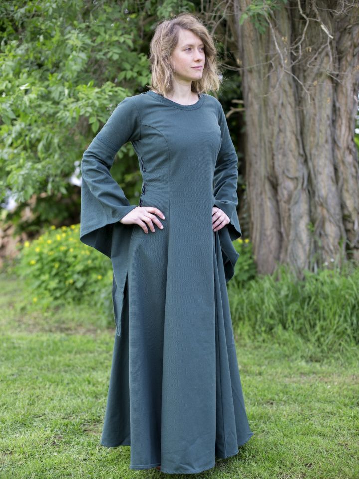 Kleid Lenora mit Trompetenärmeln grün L