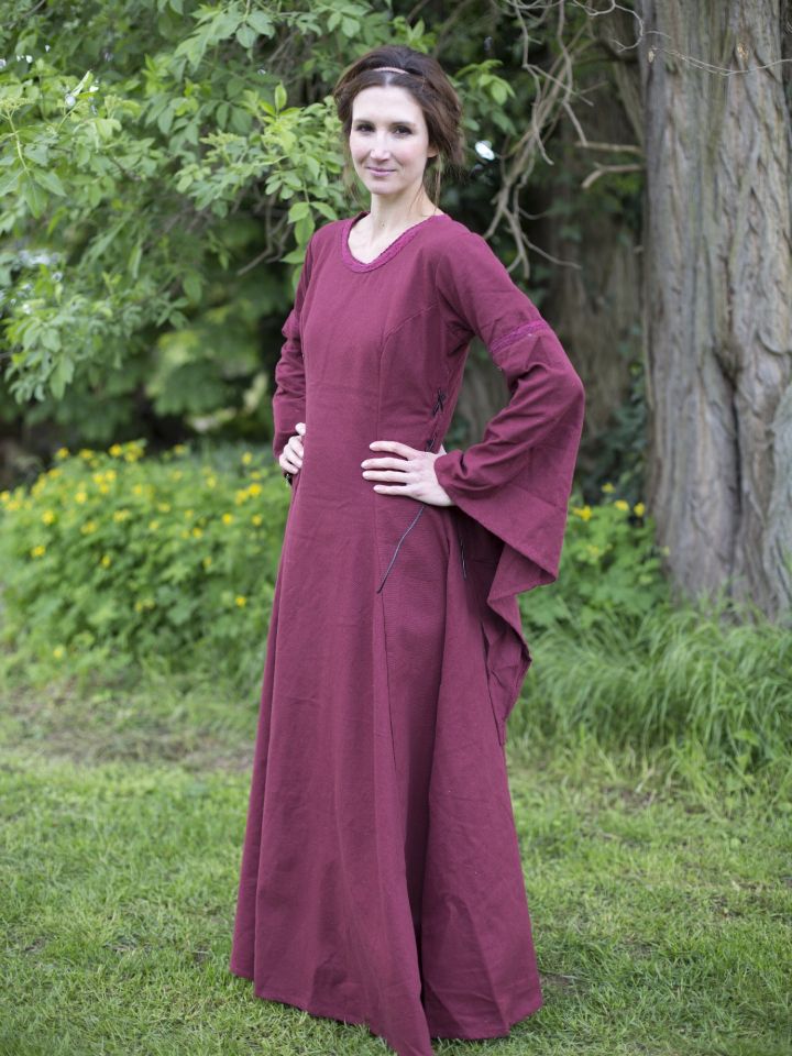 Kleid Lenora mit Trompetenärmeln rot L