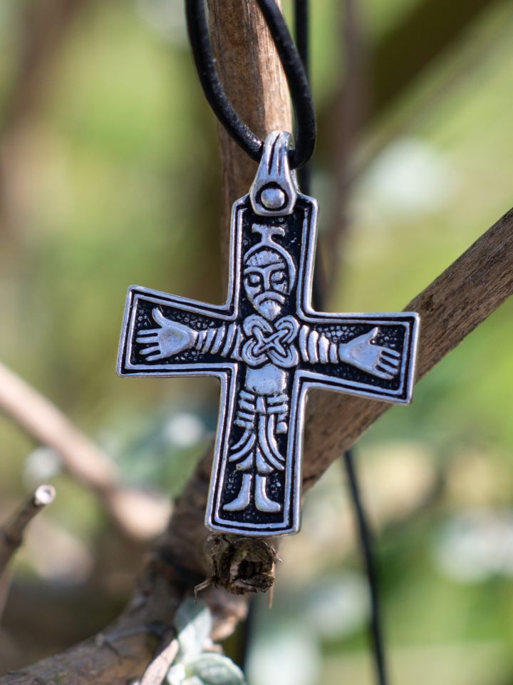 Wikinger Kreuz-Anhänger - versilbert