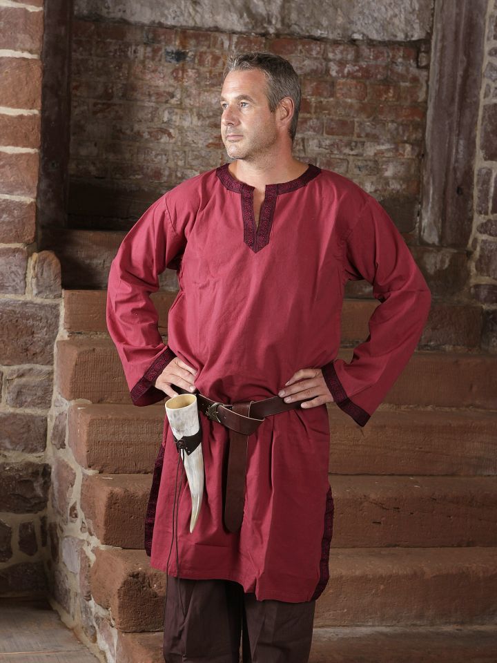 Tunika mit Bordüre rot