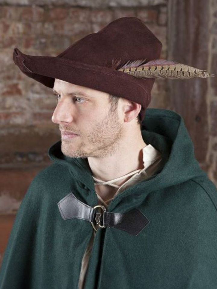 Robin Hood Hut aus Leder, braun