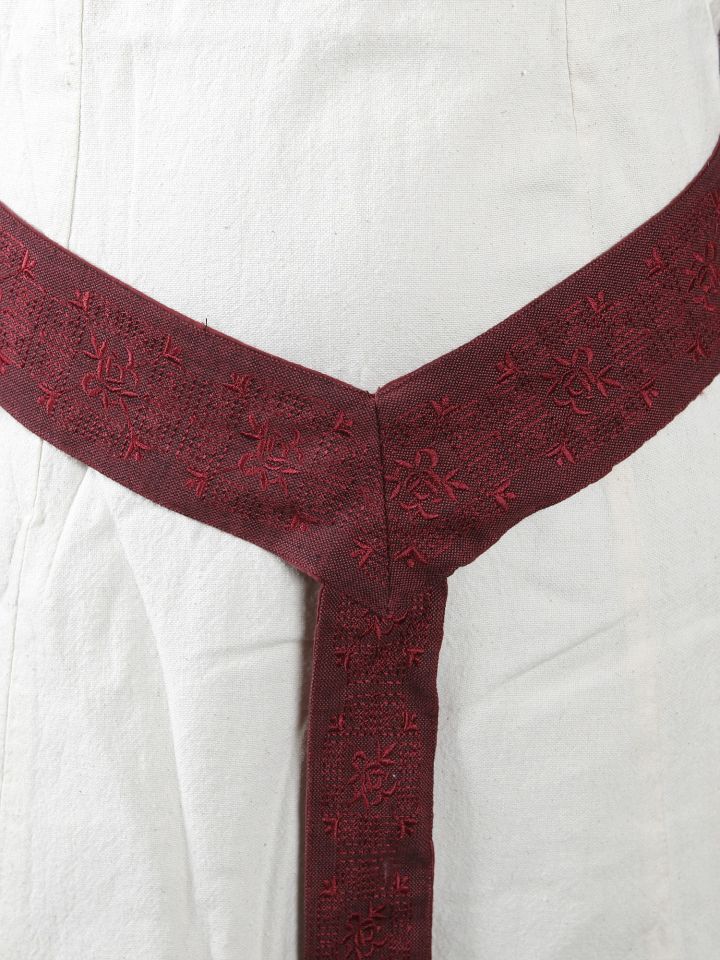 Stoffgürtel mit Stickerei rot