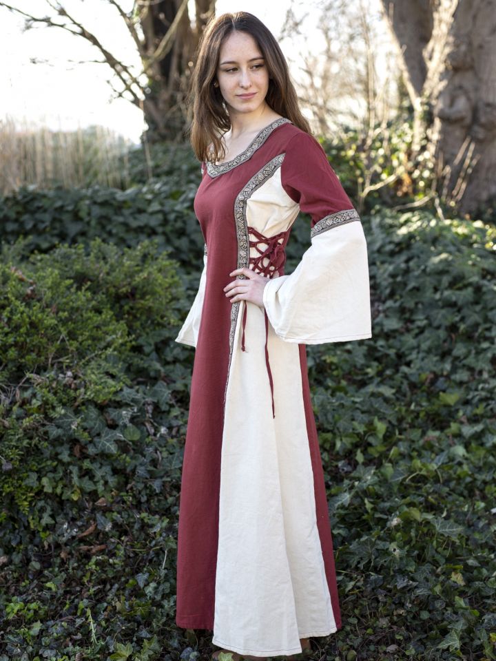 Kleid Klarissa rot-natur
