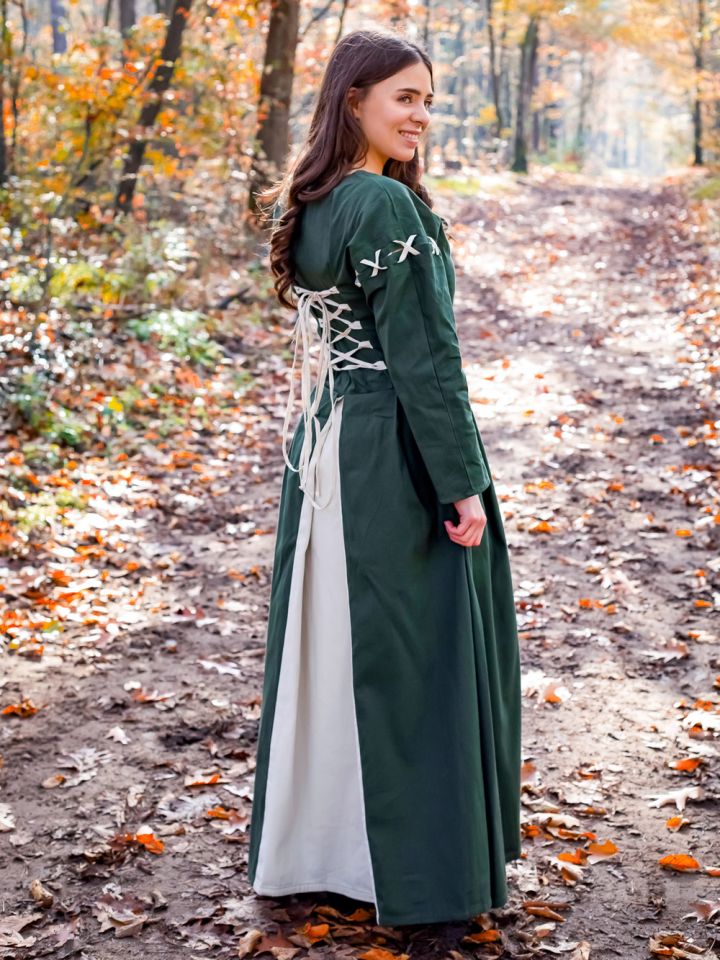 Mittelalterkleid Larina grün-natur