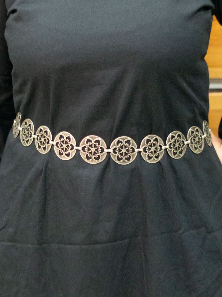 Kettengürtel mit Ornamentmuster altsilber