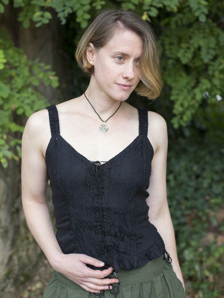 Miedertop mit Spitze schwarz