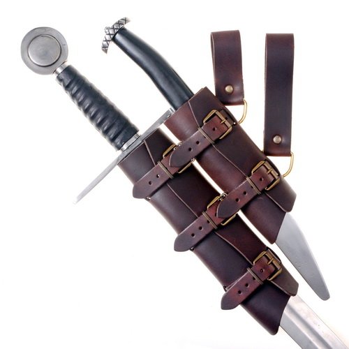 Doppel-Schwertgehänge aus Leder braun