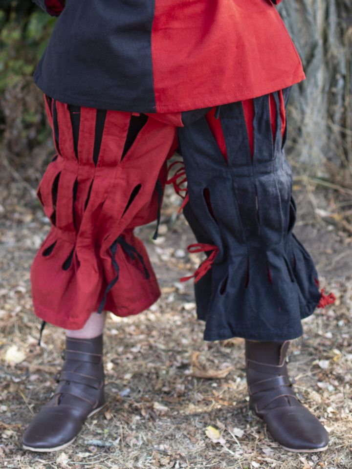 geschlitzte Landsknechthose schwarz-rot S