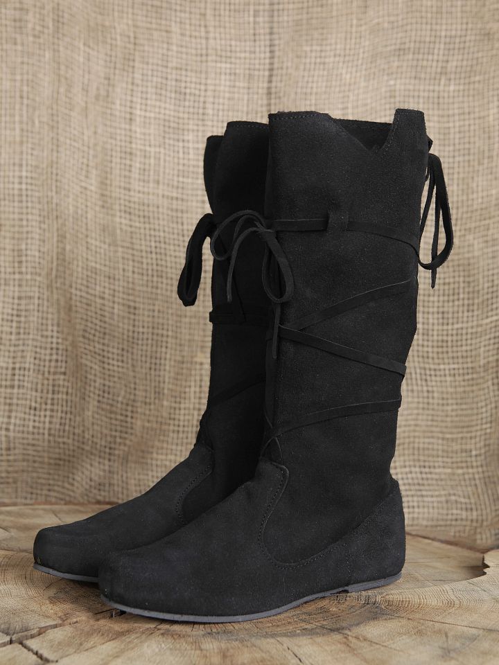 Hohe Stiefel aus Wildleder schwarz 42