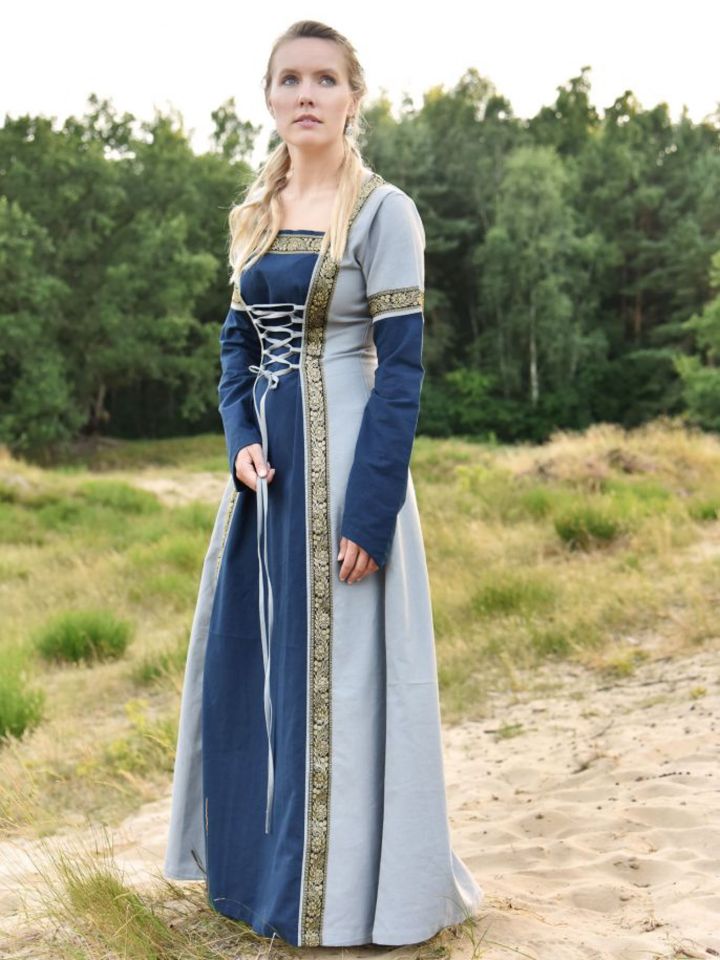 Mittelalterkleid Eleanor blau XXL