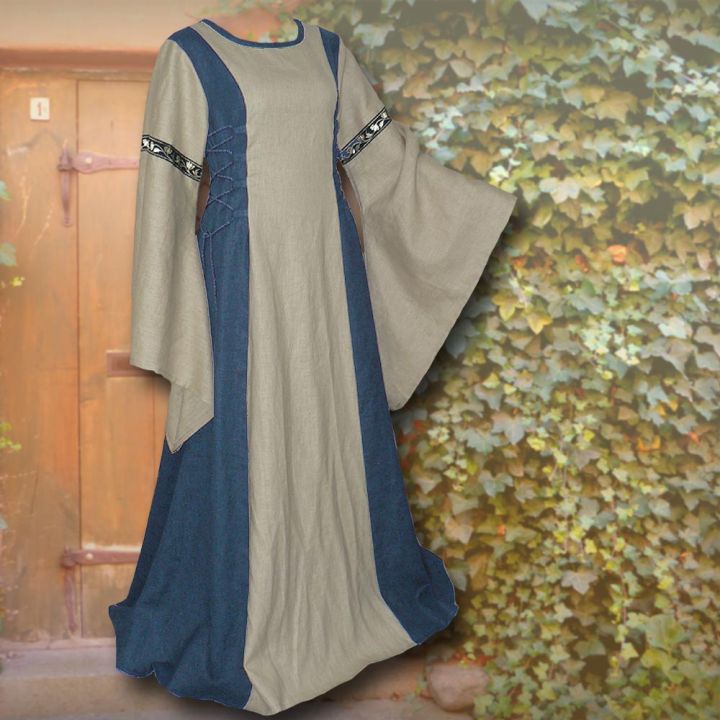 Kleid Frieda mittelblau-sand