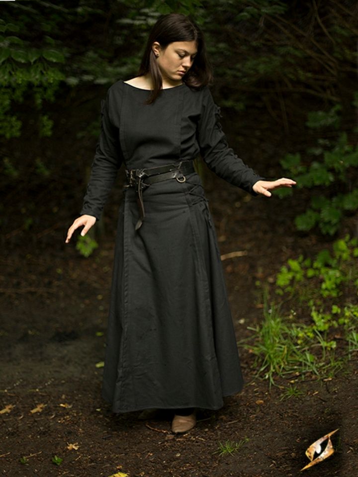Kleid mit Schnürung schwarz L